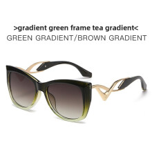 (Green Gradient)Highstyle Cat Eye Sunglasses With Gradient Tints For Urban And Leisure Looks