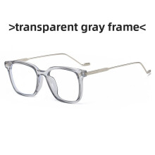 (Gray Transparent)Retro Geometry Flat Optical Glasses With Uv Protection For Long Face Shapes