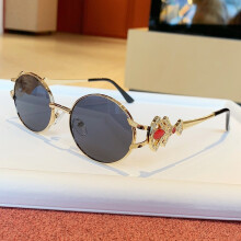 (Gray)Classic Oval Sun Glasses Metal Construction Uv400 Antiglare For Travel Wear
