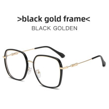 (Black Gold)Trendy Clear Lens Eyewear With Pc Frame For Faceshaping Blue Light Protection