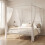 Homcom HOMCOM Canopy Bed Frame Double Size, Metal Platform Bed Frame, White 1