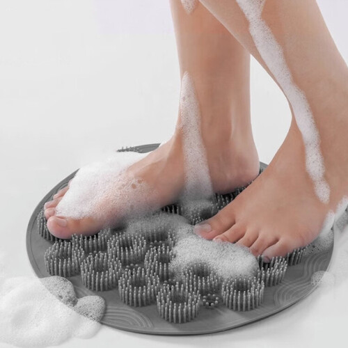 Tappetino massaggiante per piedi in silicone per doccia Grey 2