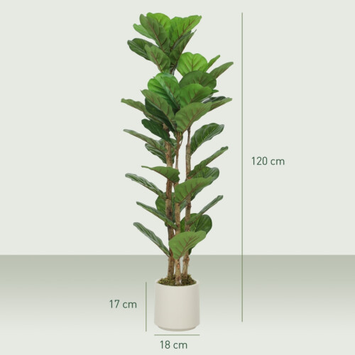 2x Artificial Fiddle Leaf Fig Trees - 120cm 2