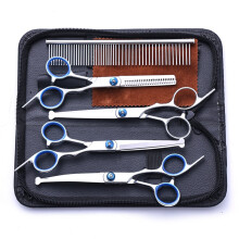 Professionelles 7-teiliges Haarschneidescheren-Set - Blau