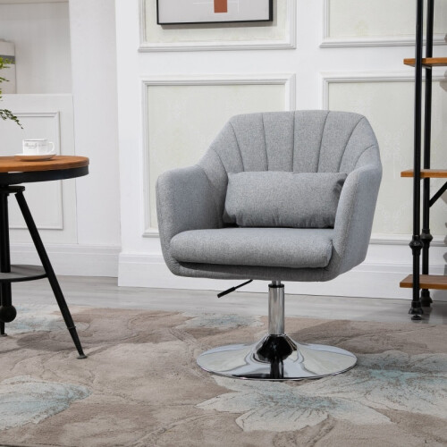 (LIGHT GREY, Linen) Swivel Linen Accent Chair – Light Grey 1