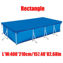 (Rectangle-400,400*210cm/157.48*82.68in)6812ft Garden Outdoor Family Pools Swimming Pool Round Frame Cover Rectangle