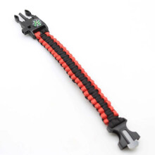(Orange)Tactical Survival Paracord Bracelets With Whistle For Outdoor Adventure Rescue