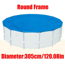 (Round Frame,305cm/120.08in)6812ft Garden Outdoor Family Pools Swimming Pool Round Frame Cover Rectangle