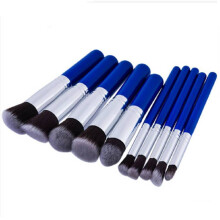 (10Pcs Blue Mini )Makeup Brush Collection Foundation Eye Contouring Supplies Beauty Daily Use