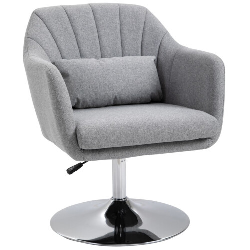 (LIGHT GREY, Linen) Swivel Linen Accent Chair – Light Grey