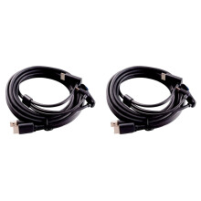 2X voor 3-In-1 Accessoires Vervangingskabel -Compatibel 5M, USB, Power VR Games