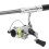 Tragbare Stift Angelrute mit Metallrolle, schwarz 16