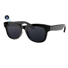 Glasses with Voice and AI Translation Camera Calling Outdoor Sports Headphones Sunglasses Black