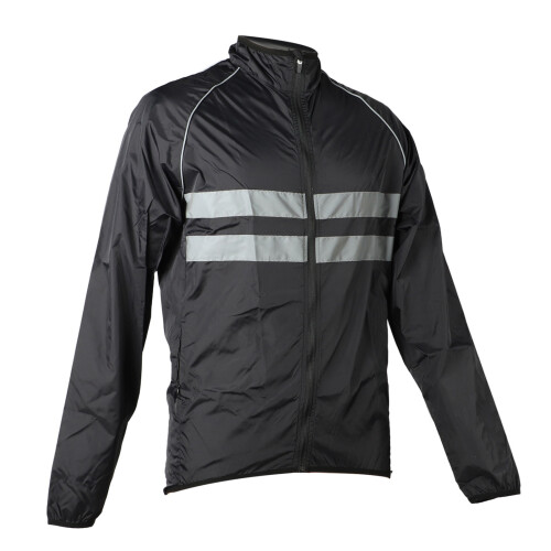 Leichte Motorradjacke Schwarz mit Reflektoren