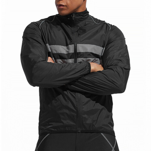 Leichte Motorradjacke Schwarz mit Reflektoren 1