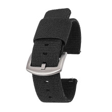Nylonowy pasek do zegarka z szybkozłączkami sprężynowymi Black 20 mm