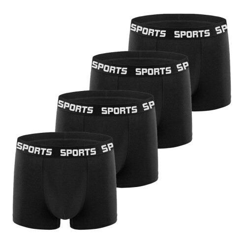 Men's Boxer Shorts, Secure and Supportive Fit Black S 4-pack