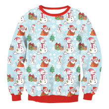 (Style 7,M)Red Ugly Xmas Christmas Sweater Vacation Santa Elf Novelly Women Men Sweatshirt