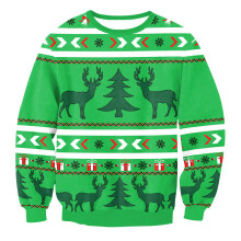 (Style 19,L)Red Ugly Xmas Christmas Sweater Vacation Santa Elf Novelly Women Men Sweatshirt