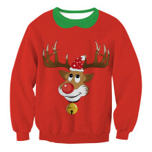 (Style 18,XL)Red Ugly Xmas Christmas Sweater Vacation Santa Elf Novelly Women Men Sweatshirt