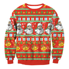 (Style 11,M)Red Ugly Xmas Christmas Sweater Vacation Santa Elf Novelly Women Men Sweatshirt