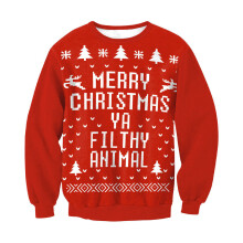 (Style 1,L)Red Ugly Xmas Christmas Sweater Vacation Santa Elf Novelly Women Men Sweatshirt