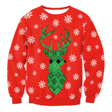 (Style 16,M)Red Ugly Xmas Christmas Sweater Vacation Santa Elf Novelly Women Men Sweatshirt