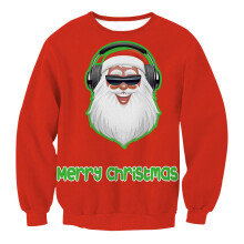 (Style 12,L)Red Ugly Xmas Christmas Sweater Vacation Santa Elf Novelly Women Men Sweatshirt