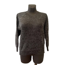 KAFEE Damski Sweter Elegancki Ciepły Czarno Srebrny Rozmiar S