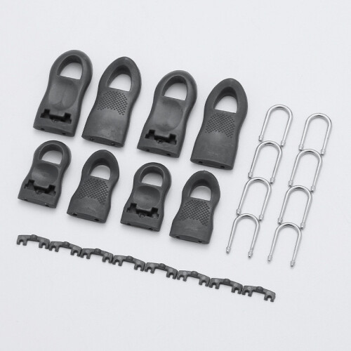 Multifunctionele ritsstrekkers 8-pack - groot & klein (4 elk) - zwart 1