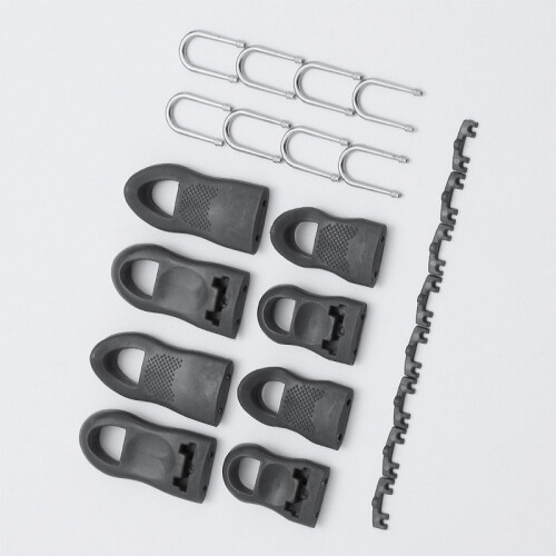 Multifunctionele ritsstrekkers 8-pack - groot & klein (4 elk) - zwart 2