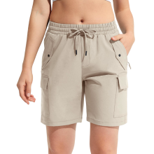 Short Cargo Femme Sport Trekking Entraînement Léger Beige Taille S Short de Randonnée Respirant Séchage Rapide à 6 Poches