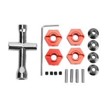 ARRMA 1/10 Alu Radadapter 14mm rot, 4 Stück