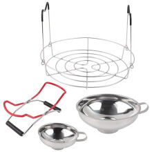 4 Pieces Canning Kit, 1PC Canning Rack+ 1PC Canning Jar Lifter Tong+ 2PC Canning Funnels, Canning Supplies Canning
