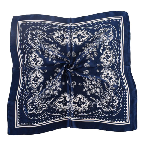 Eșarfă elegantă cu model paisley - 70x70cm NavyBlue