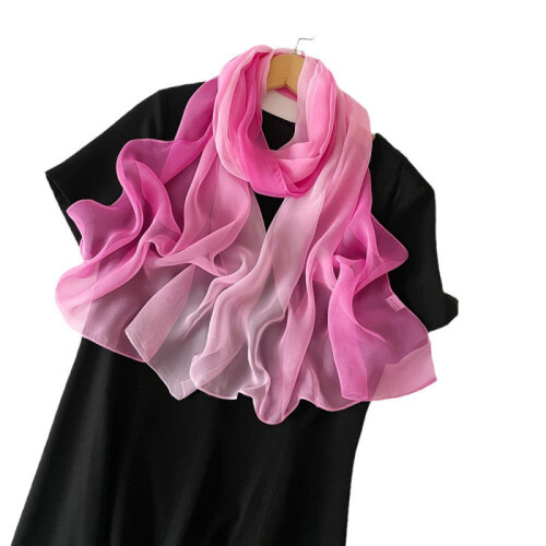 Chal de brillo: elegante bufanda de gasa de perlas Pink