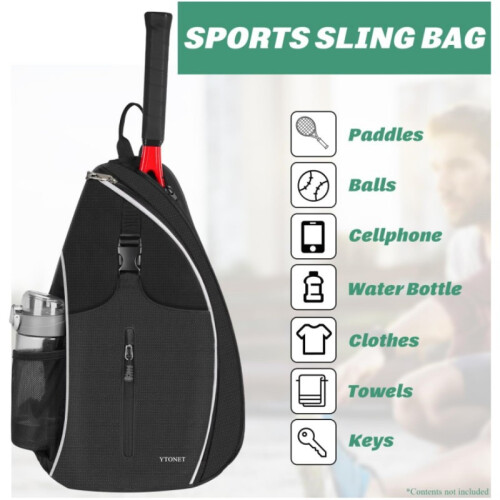 Borsa da tennis e badminton impermeabile - Una tracolla Black 2