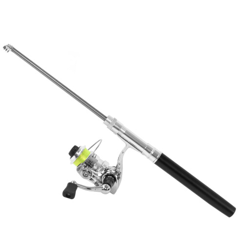 Mini Angelrute Stiftform, Spinnrolle, 20cm,
