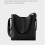 Ruime schoudertas van echt leer Black 4