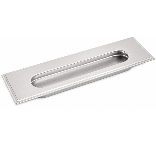 Square Concealed Drawer Handle, Stainless Steel, 128mm Hole Spacing