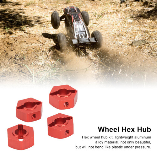 4er Set Rad-Sechskantadapter 14mm ARRMA rote 1