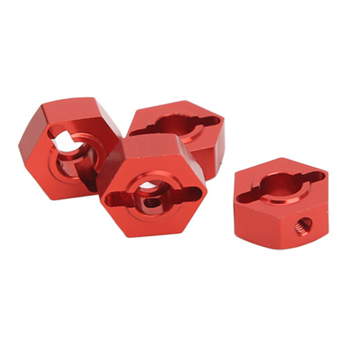 4er Set Rad-Sechskantadapter 14mm ARRMA rote 2