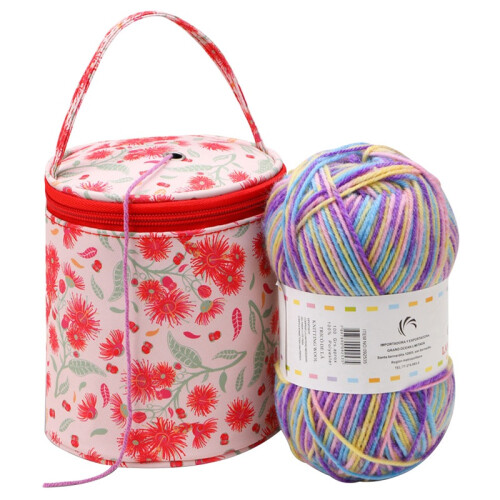 Wool Yarn Storage Bag, Zipper Craft Organizer with Handle Strap For Knitting Wool Sewing Needles 1