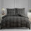 Charcoal & White Double Microfiber Duvet Cover Set 2
