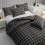 Charcoal & White Double Microfiber Duvet Cover Set 4