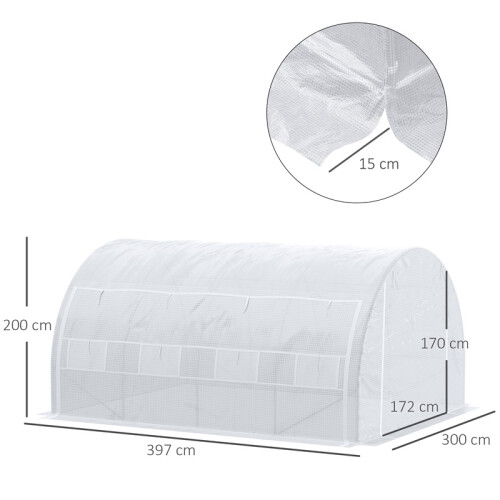 4x3x2m Polytunnel Greenhouse with Steel Frame 2