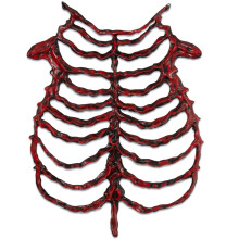 (Red) Halloween Hollow Skull Breastbone Skeleton Frame, Bone‑Shaped Cosplay Costume Accessory