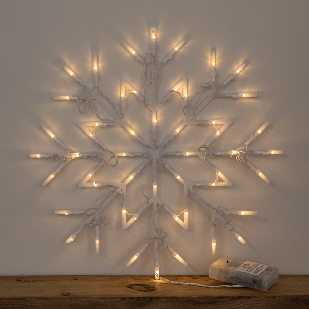 Samuel Alexander 34cm Battery Operated Snowflake Christmas Halloween Decoration with 50 Warm White LED Lights - Image 5