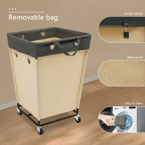 Laundry Storage Basket with Wheels 210L Rolling Laundry Cart 2