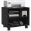 Three-Compartment Printer Cabinet, with Wheels - Black 1